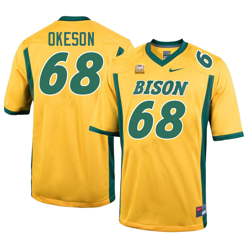 North Dakota State Bison #68 Coy Okeson College Football Jerseys Stitched-Yellow